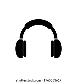Vector de icono de auriculares, icono de símbolo de auriculares, diseño plano