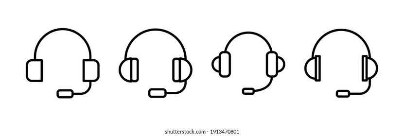 Vector de iconos de auriculares. Símbolo de icono de auriculares