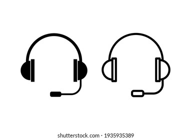 Headphone icon vector. Headset icon symbols