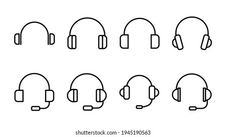 Headphone icon vector. Headset icon symbols