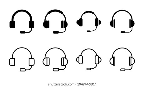 Kopfhörersymbol-Vektorgrafik. Symbole für Headset