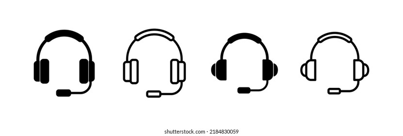 Vector de iconos de auriculares. Signo y símbolo del Headvector
