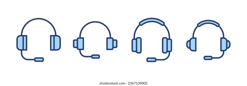 Vector de iconos de auriculares. Signo y símbolo del Headvector