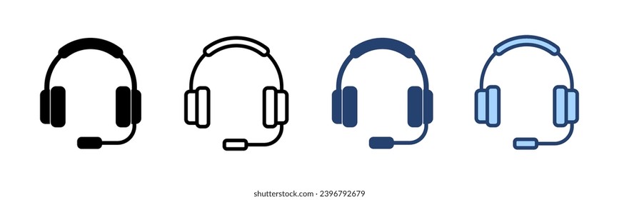 Vector de iconos de auriculares. Signo y símbolo del Headvector