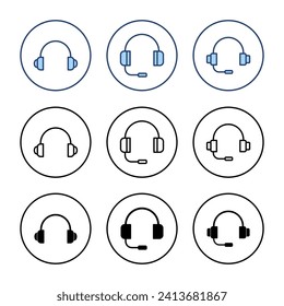 Vector de iconos de auriculares. Signo y símbolo del Headvector