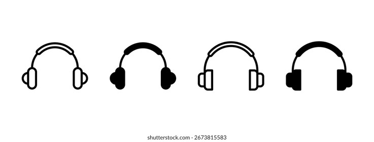 Vector de icono de auriculares. Signo y símbolo de Headvector