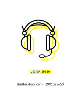 Headphone Icon Vector Illustration Design
