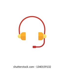 Headphone Icon Vector Illustration in Flat Style for Any Purpose