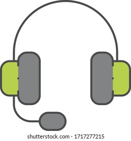 headphone icon vector illustration flat