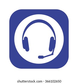 Headphone icon, vector illustration. Flat design style