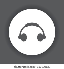 Headphone icon, vector illustration. Flat design style
