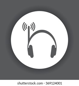 Headphone icon, vector illustration. Flat design style