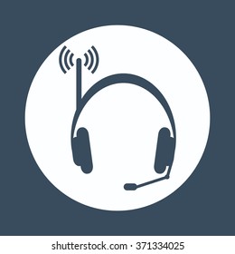 Headphone icon, vector illustration. Flat design style