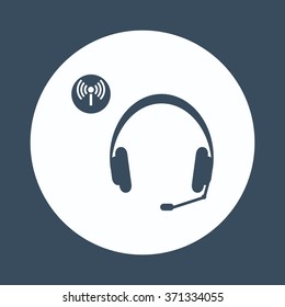 Headphone icon, vector illustration. Flat design style
