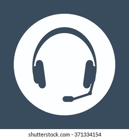 Headphone icon, vector illustration. Flat design style