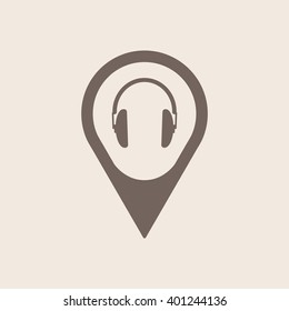  Headphone  icon, vector illustration. Flat design style