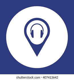  Headphone  icon, vector illustration. Flat design style