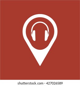  Headphone  icon, vector illustration. Flat design style