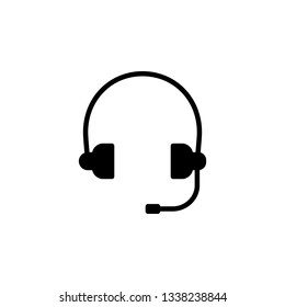 Headphone Icon Vector Illustration in Glyph Style for Any Purpose