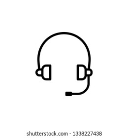 Headphone Icon Vector Illustration in Line Style for Any Purpose