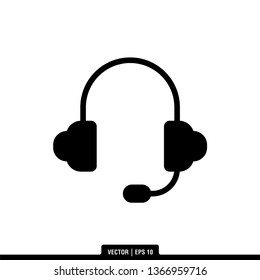 Headphone Icon Vector Illustration Logo Template