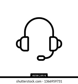 Headphone Icon Vector Illustration Logo Template