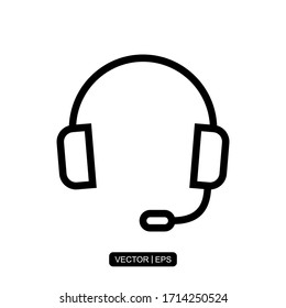 Headphone icon vector illustration logo template for many purpose. Isolated on white background.