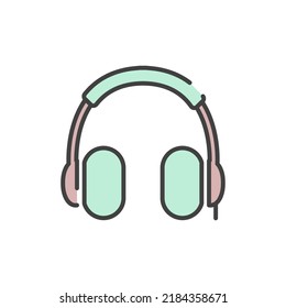 plantilla de logotipo de ilustración vectorial de icono de auriculares para muchos fines. Aislado sobre fondo blanco. caricatura a color completo