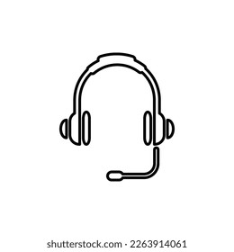 Plantilla de logotipo de ilustración de vector de icono de auriculares para muchos fines. Aislado sobre fondo blanco	

