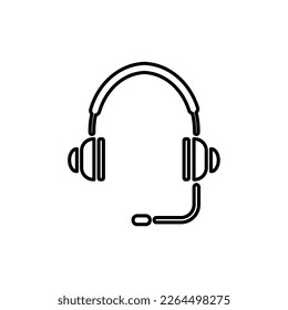 Plantilla de logotipo de ilustración de vector de icono de auriculares para muchos fines. Aislado sobre fondo blanco	
