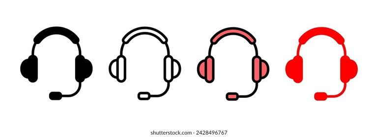 Ilustración vectorial de icono de auriculares. Signo y símbolo de auriculares