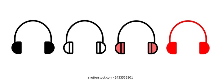 Ilustración vectorial de icono de auriculares. Signo y símbolo de auriculares