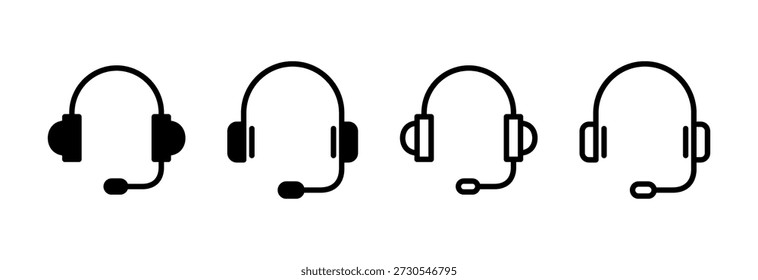 Ilustración vectorial de icono de auriculares. Signo y símbolo de auriculares