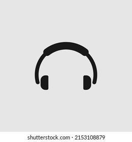 Headphone icon vector isolated on white.