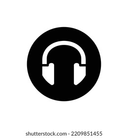 Vector de icono de auriculares, aislado en fondo blanco
