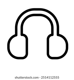 Icono de auriculares y arte de línea de Vector