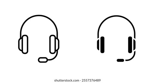 Headphone Icon vector. liner and flat style icons set.