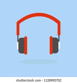 Headphone icon vector, listening to music concept.
