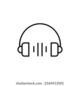 Headphone icon Vector logo outline