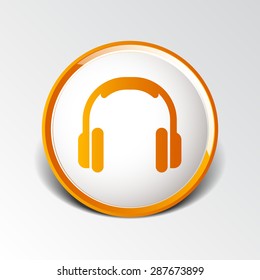 headphone icon vector music isolated hear funky white stereo.