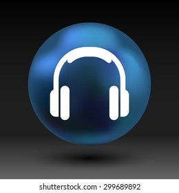 headphone icon vector music isolated hear funky white stereo.