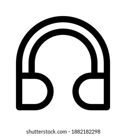 Headphone icon vector, music symbol illustration, suitable for user interface element. isolated on white background