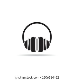 vector de icono de auriculares en fondo blanco