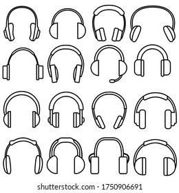 Headphone icon vector set. earbuds illustration sign collection. customer service symbol. call center logo.