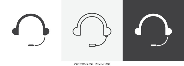 Headphone icon vector set for ui designs
