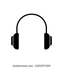 Kopfhörer-Symbol Vektor, Kopfhörer-Schild flach schwarz trendy Stil Illustration für Web und app.eps