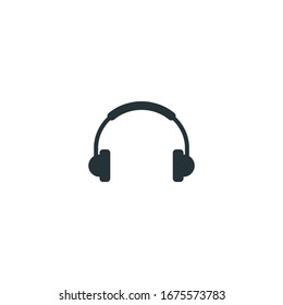 símbolo del vector de los auriculares aislado para diseño gráfico y web. plantilla de símbolo de auriculares color editable en fondo blanco.