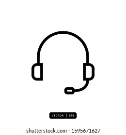 Headphone Icon Vector - Sign or Symbol