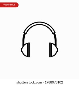 Headphone icon vector. Simple headphones sign