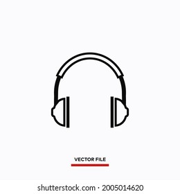 Vector de iconos de auriculares. Señal de audífonos simple